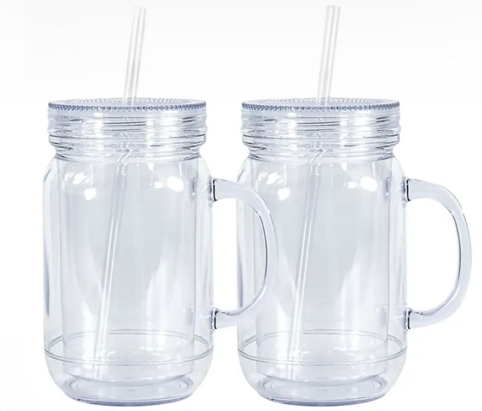 Acrylic snowglobe mason jar