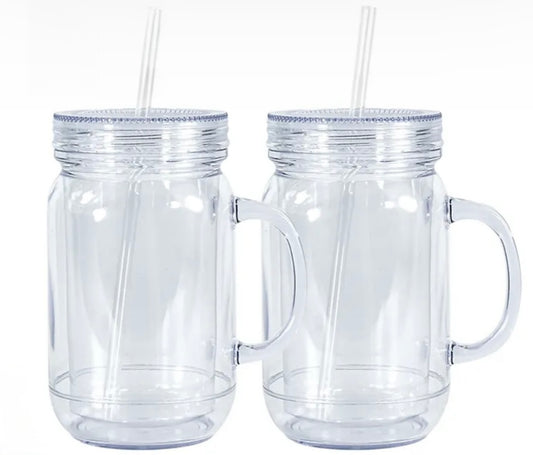 Acrylic snowglobe mason jar