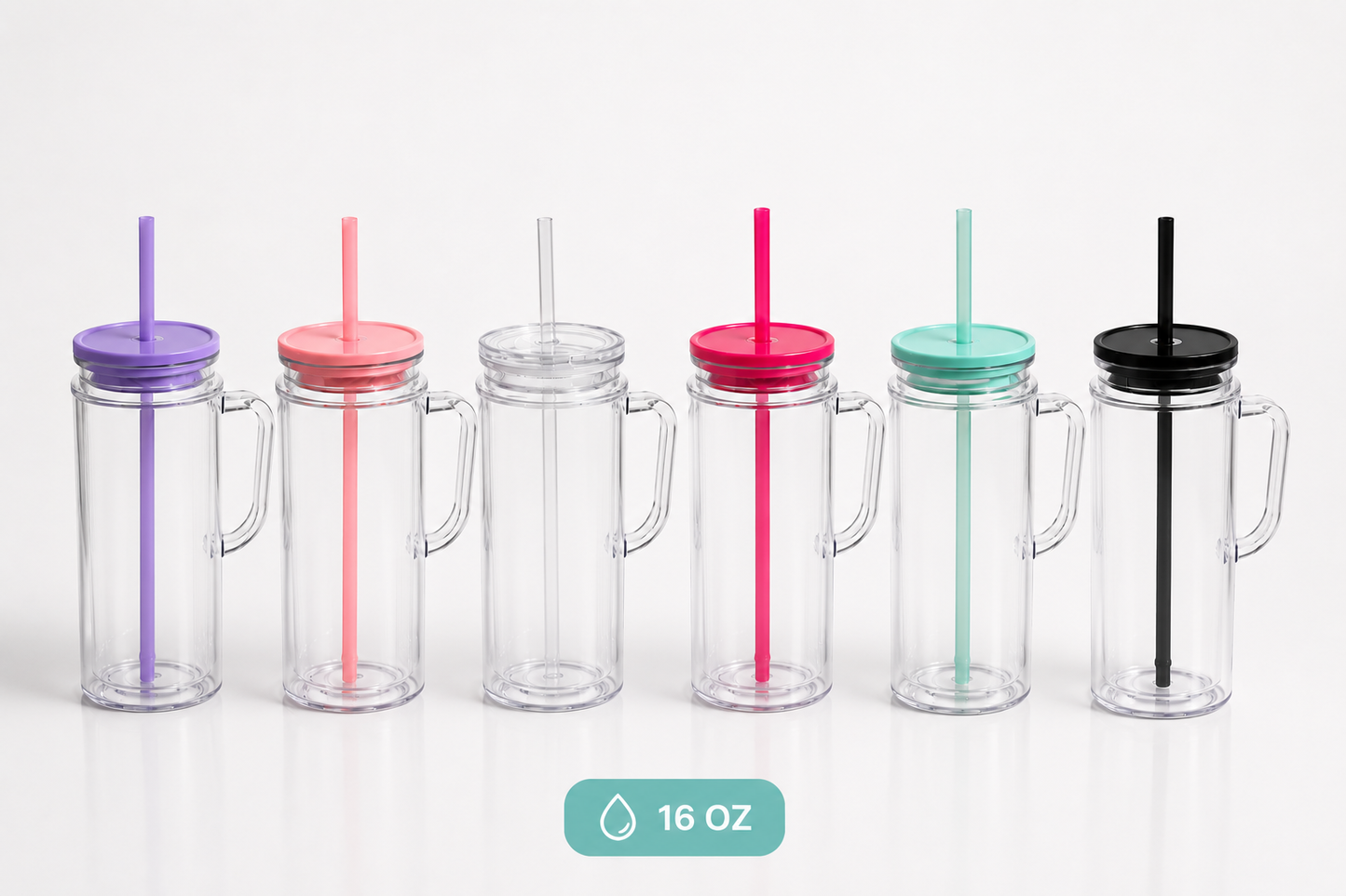 16oz Acrylic Snowglobes With Handle