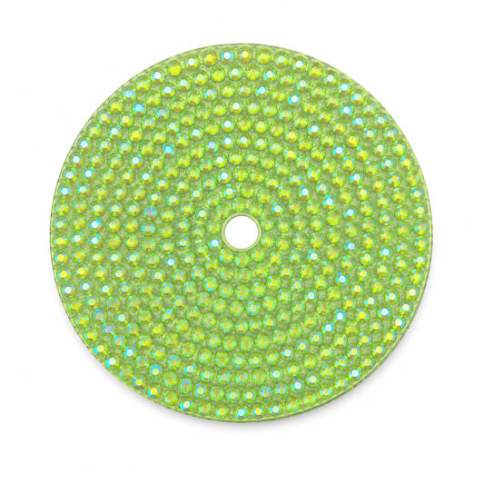 Rhinestone 24oz lid green